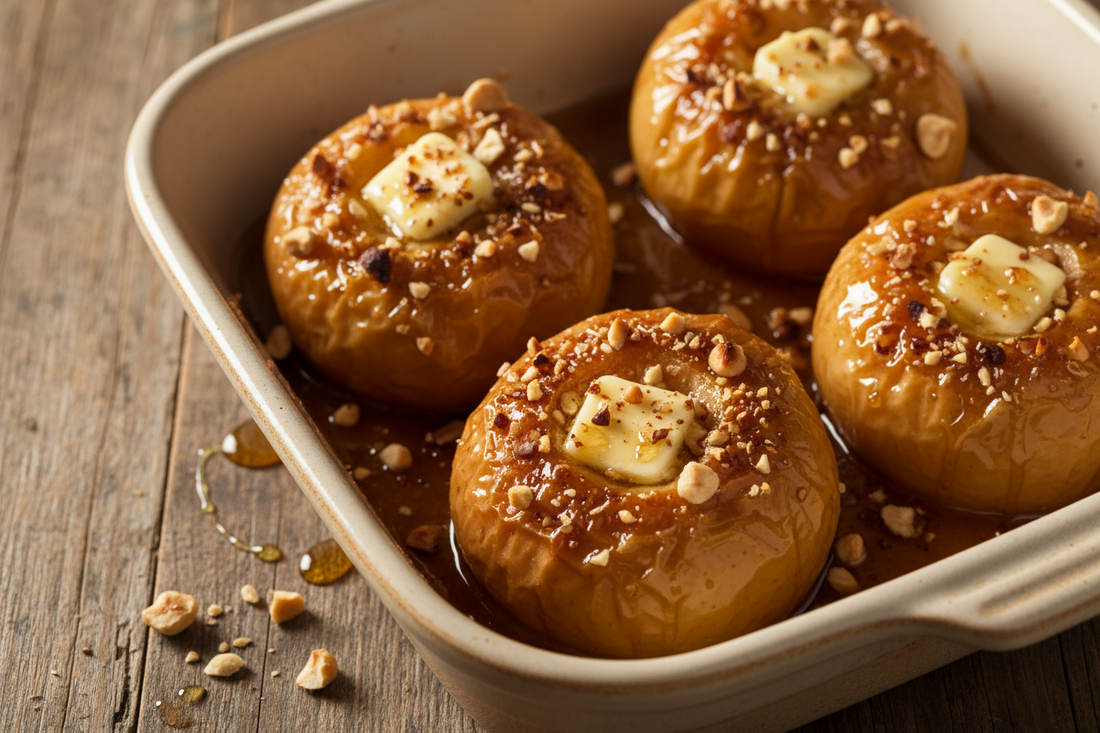 🥧 Pommes rôties au miel, beurre salé et éclats de noisettes