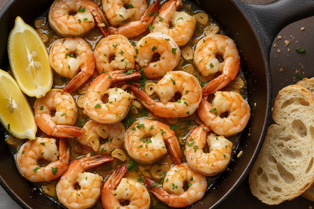 🦐 Cassolette de Gambas à l’Ail & Beurre Citronné