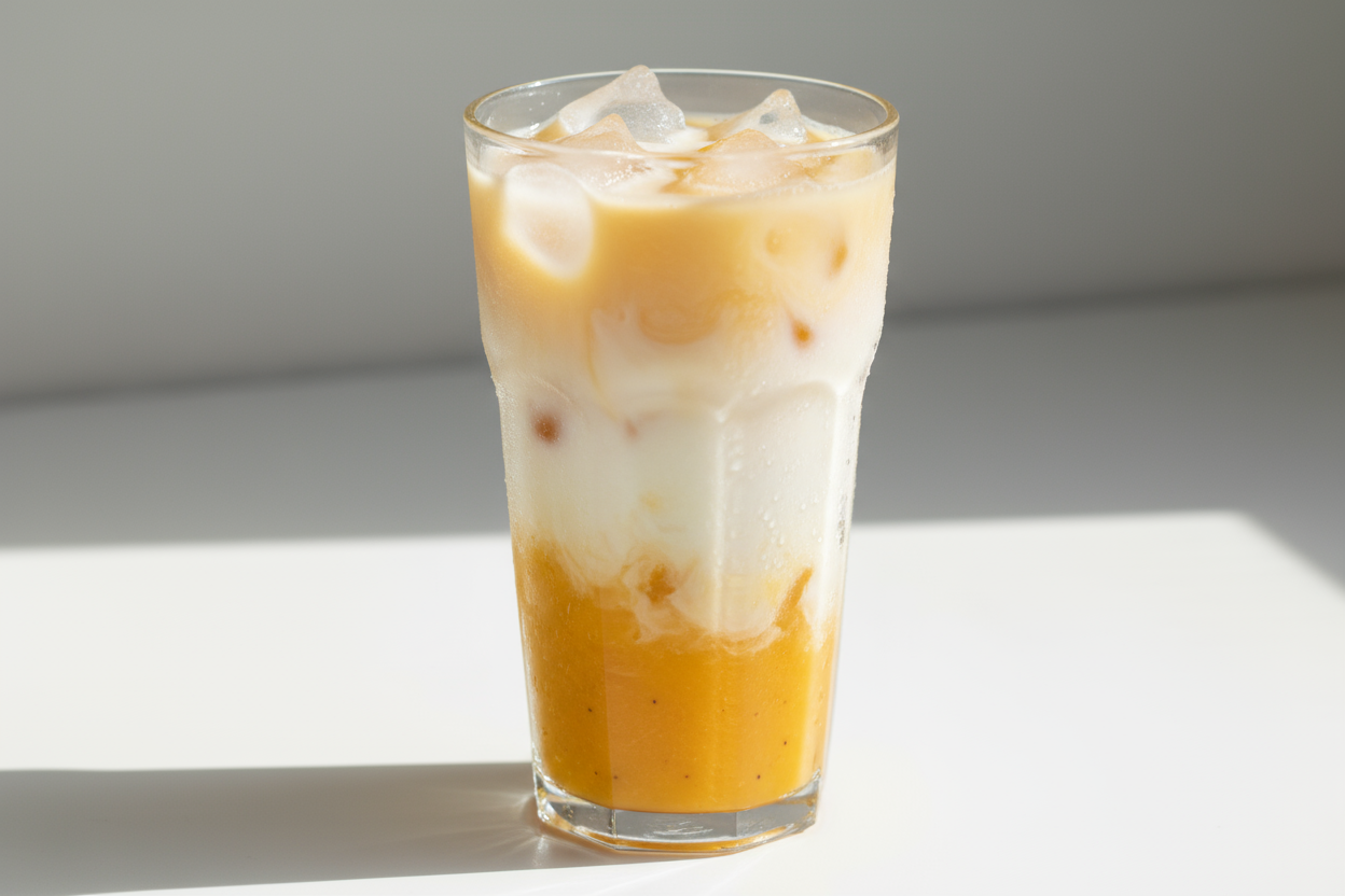 🥭 Iced Mango Latte (Mangue + lait glacé)