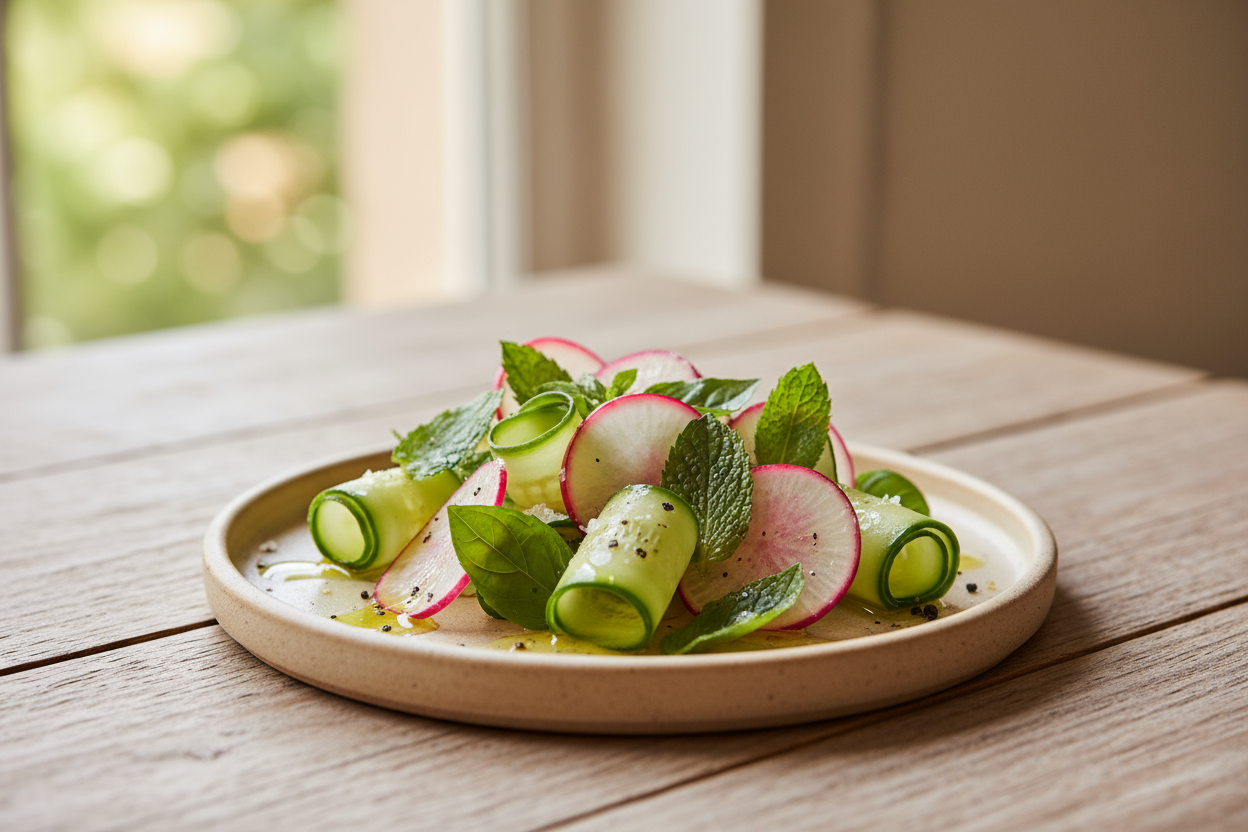 🥗 Mini salade de radis, concombre et herbes fraîches