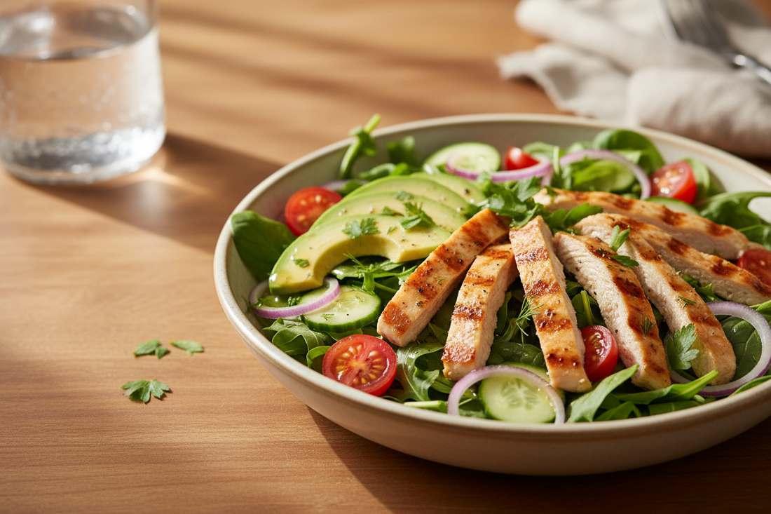 🥗 Salade de poulet grillé, avocat et vinaigrette au miel-citron