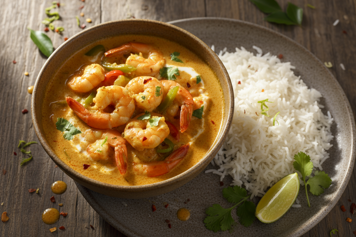 🍛 Curry de crevettes au lait de coco et citron vert