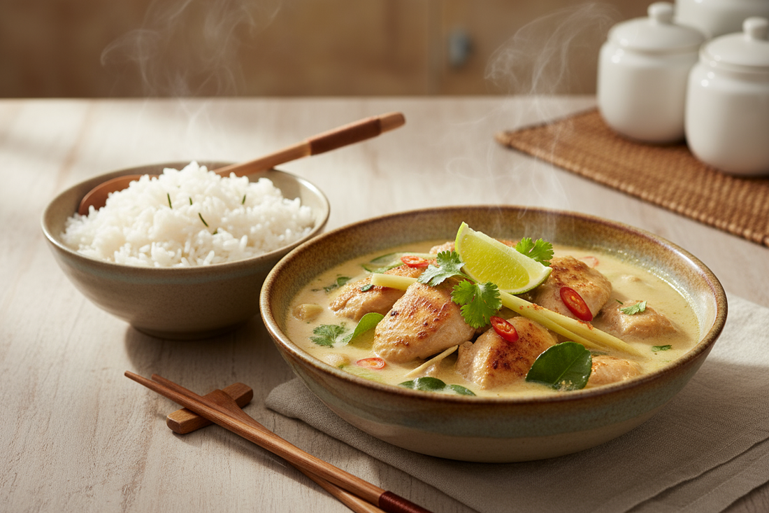 🍛 Poulet au lait de coco, citronnelle et riz parfumé