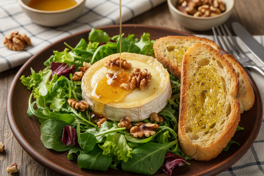 🥬 Salade tiède de chèvre, miel et noix