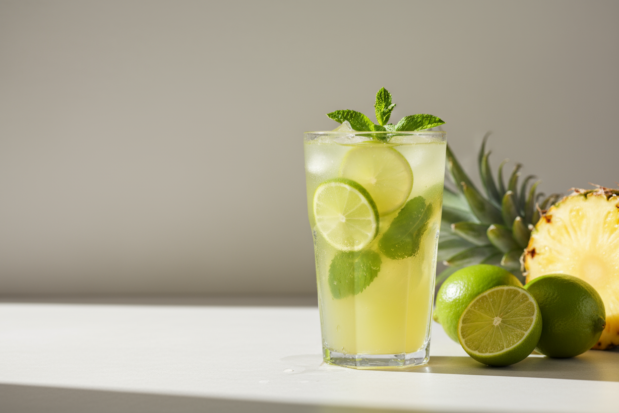 🍍 Jus tropical ananas, citron vert et menthe fraîche