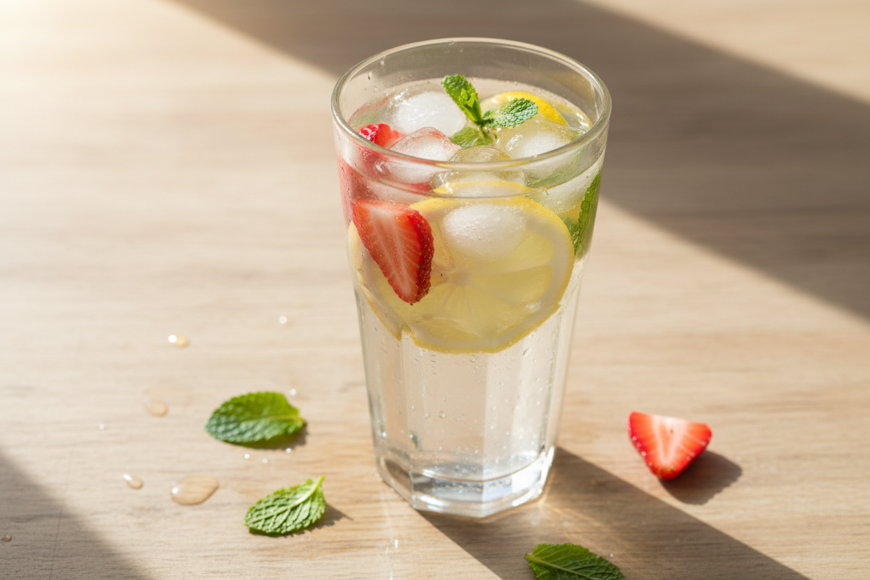 🍓 Eau infusée fraise – citron – menthe