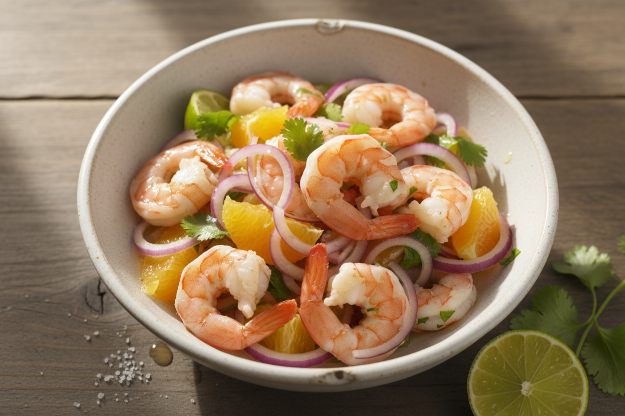 🍤 Ceviche express de crevettes & orange