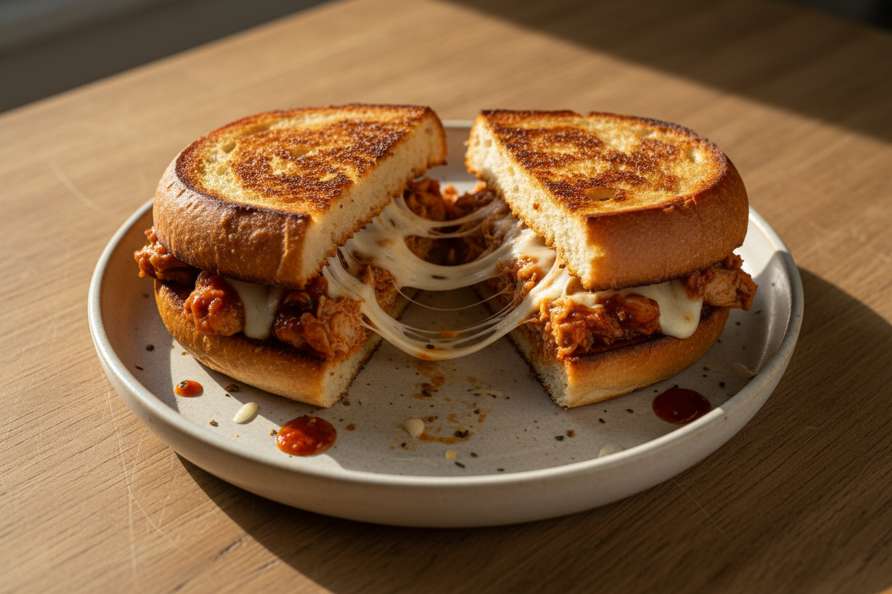 🥪 Sandwich au poulet effiloché & mozzarella fondante