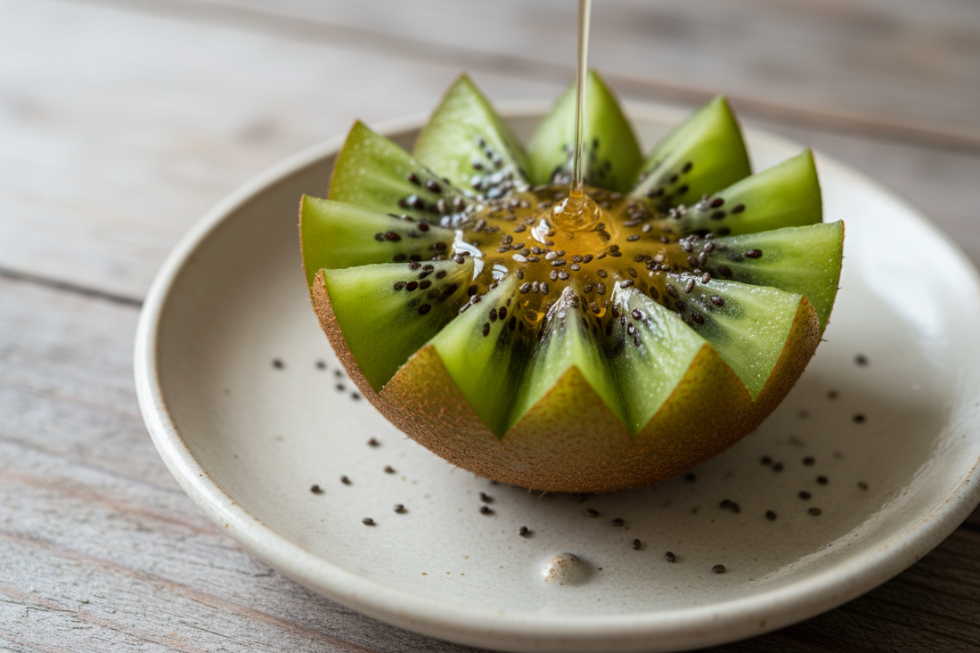 🥝 Kiwi “Flower Cut” au miel & graines de chia