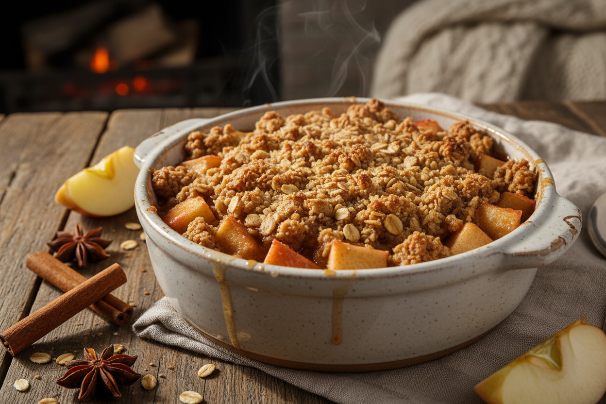 🍎✨ Crumble Pommes Cannelle – croustillant & fondant
