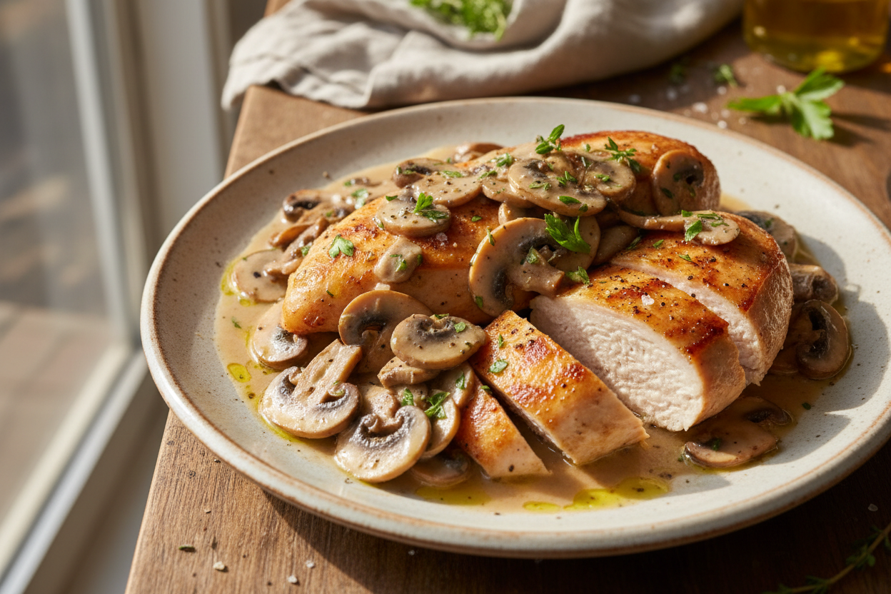 🍗 Poulet à la Crème & Champignons