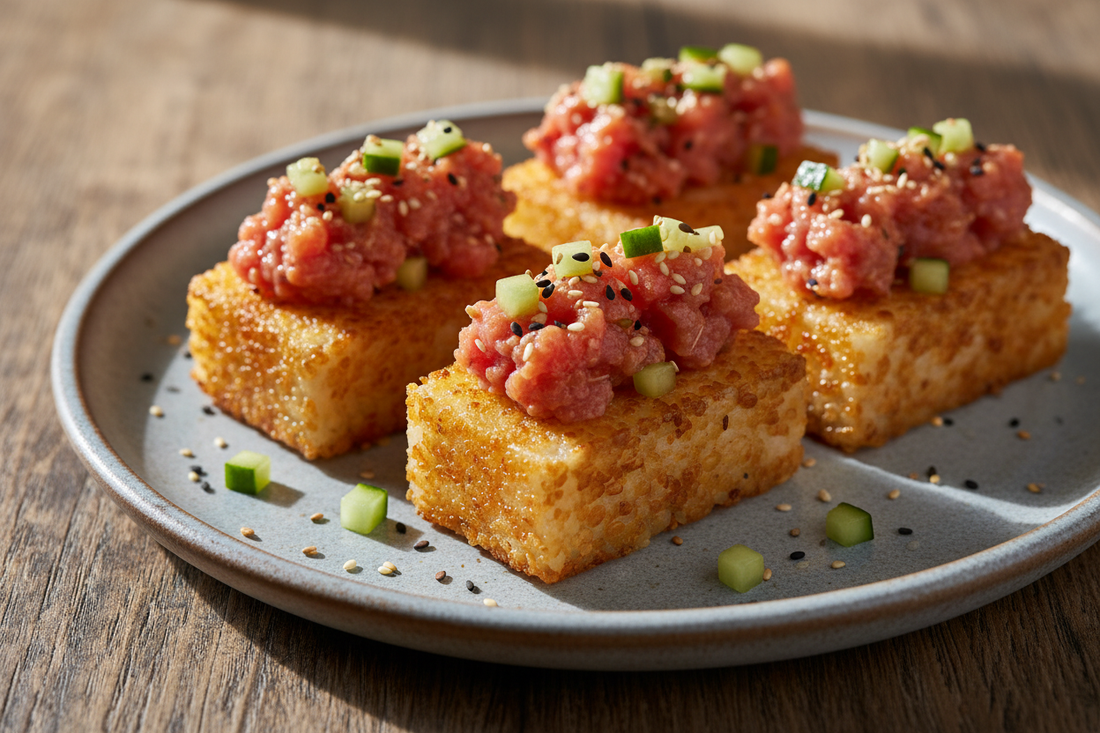 🍙🔥 Crispy Rice Cakes au thon spicy