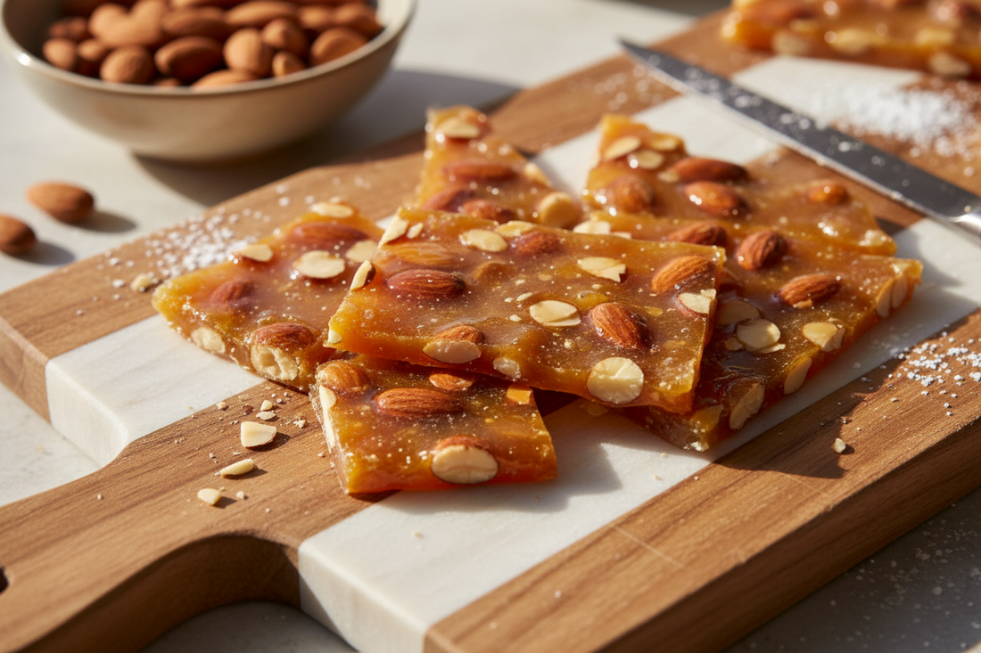 🍯✨ Nougatine Maison – caramel doré & éclats d’amandes