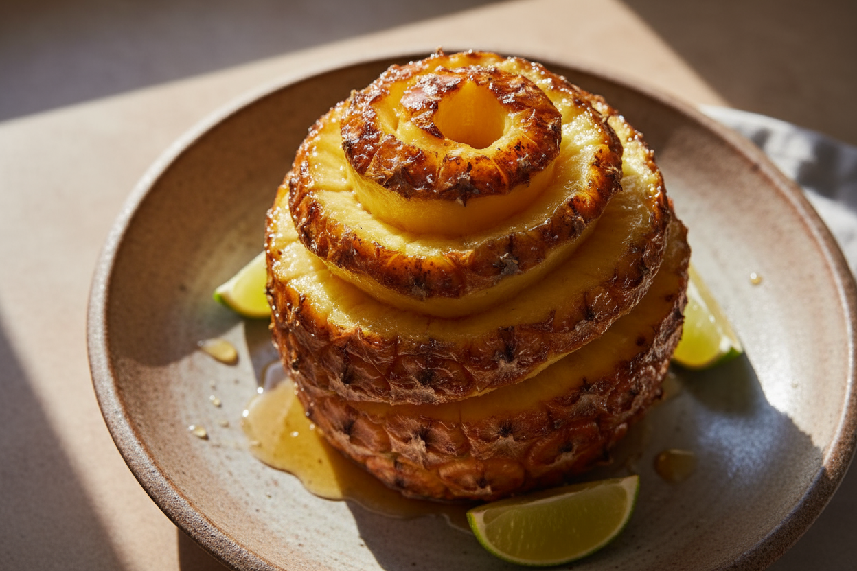 🍍 Ananas rôti au miel & citron vert