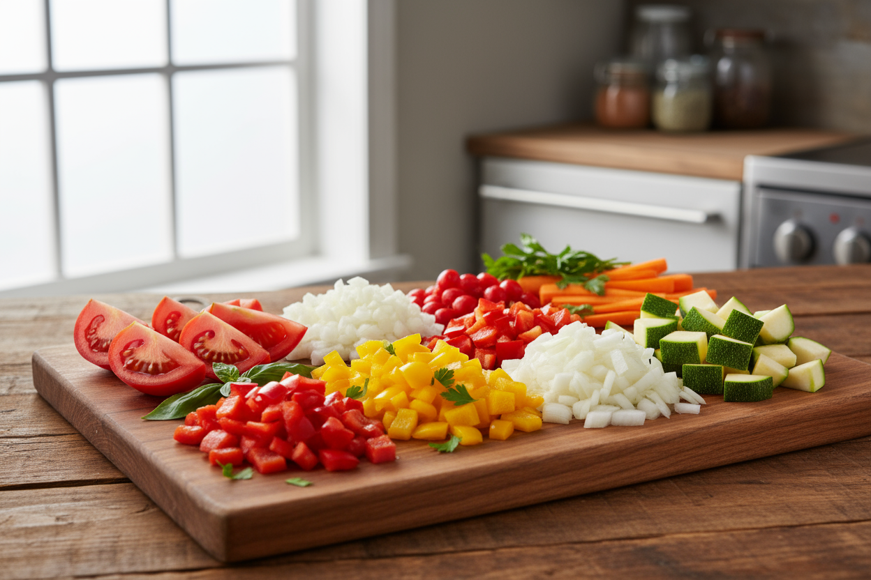 photo de legumes coupé